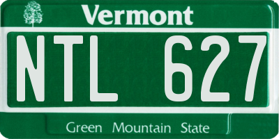 VT license plate NTL627