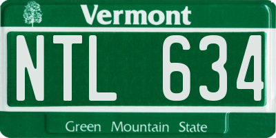 VT license plate NTL634