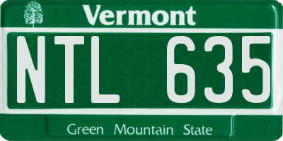VT license plate NTL635