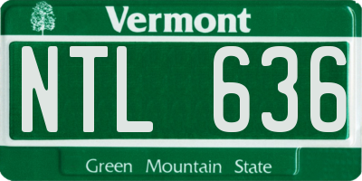 VT license plate NTL636
