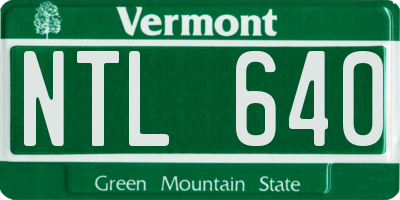 VT license plate NTL640