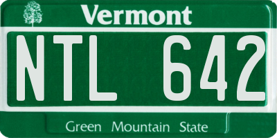VT license plate NTL642
