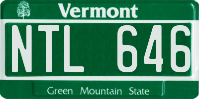 VT license plate NTL646
