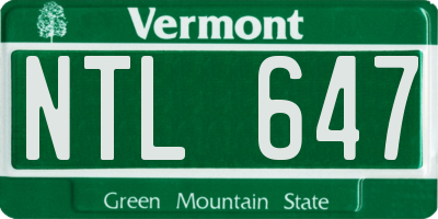 VT license plate NTL647