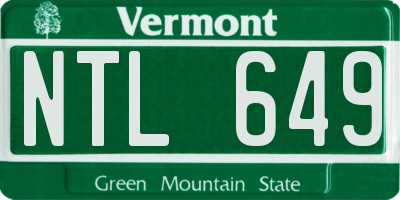 VT license plate NTL649