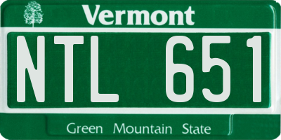 VT license plate NTL651