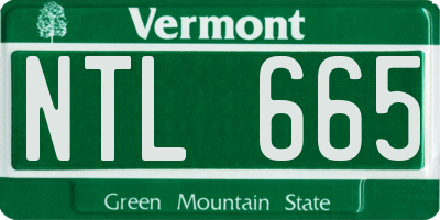 VT license plate NTL665