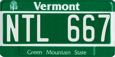 VT license plate NTL667