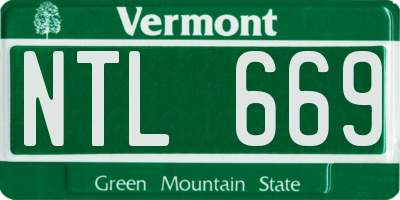 VT license plate NTL669