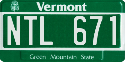 VT license plate NTL671