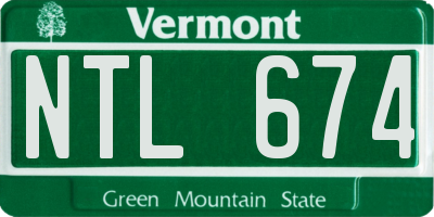 VT license plate NTL674
