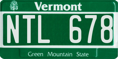 VT license plate NTL678