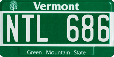 VT license plate NTL686