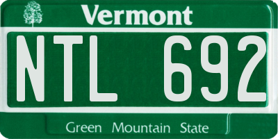 VT license plate NTL692
