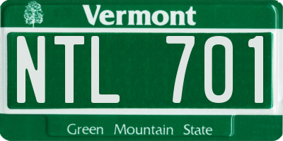 VT license plate NTL701