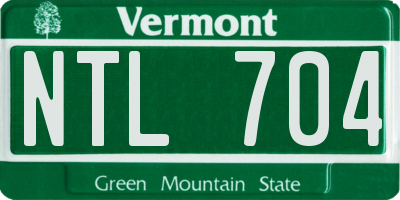 VT license plate NTL704