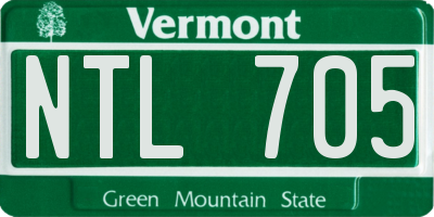 VT license plate NTL705