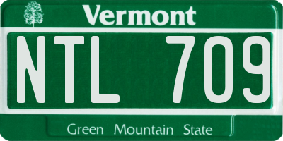 VT license plate NTL709