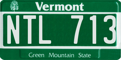 VT license plate NTL713