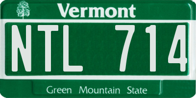 VT license plate NTL714