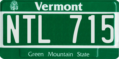 VT license plate NTL715