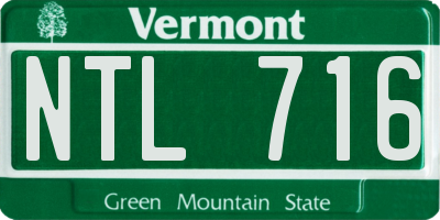 VT license plate NTL716
