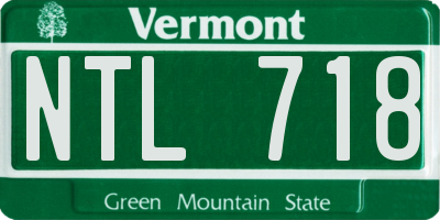 VT license plate NTL718