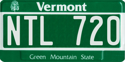 VT license plate NTL720