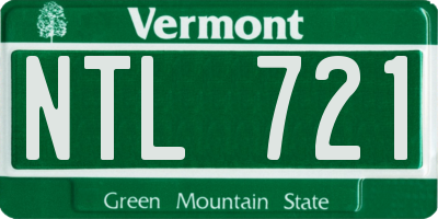 VT license plate NTL721