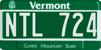 VT license plate NTL724