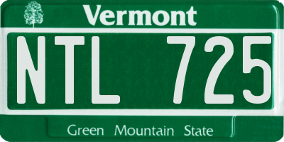 VT license plate NTL725