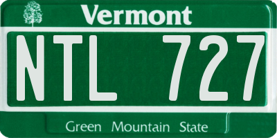 VT license plate NTL727