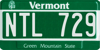 VT license plate NTL729
