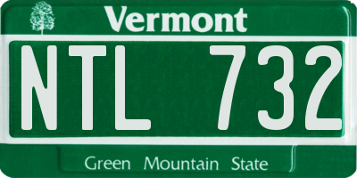 VT license plate NTL732