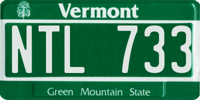 VT license plate NTL733