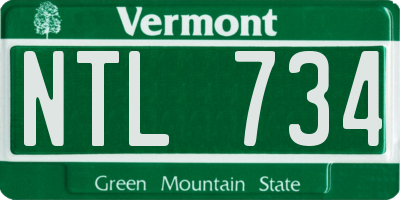 VT license plate NTL734