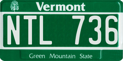 VT license plate NTL736