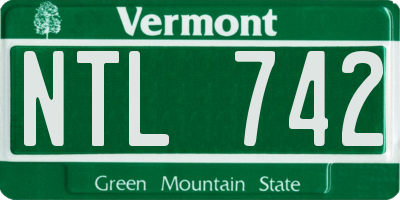 VT license plate NTL742
