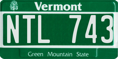 VT license plate NTL743