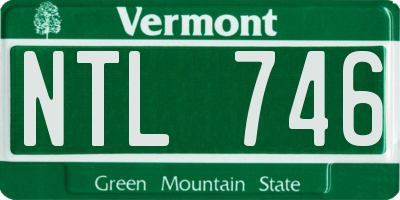 VT license plate NTL746