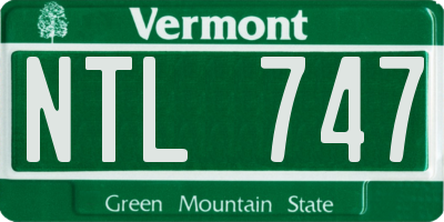 VT license plate NTL747