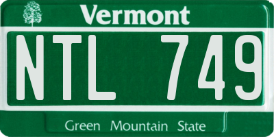 VT license plate NTL749