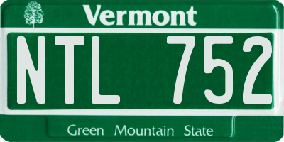 VT license plate NTL752