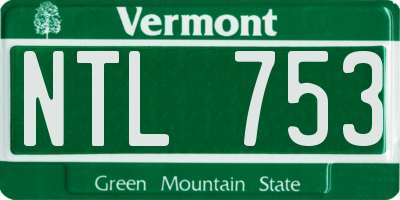 VT license plate NTL753