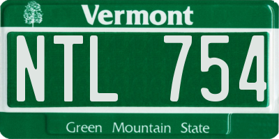 VT license plate NTL754