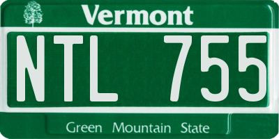VT license plate NTL755