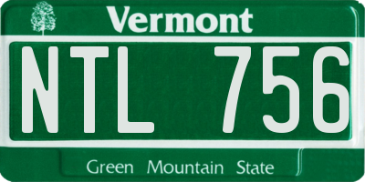 VT license plate NTL756