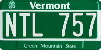 VT license plate NTL757