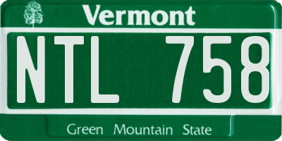 VT license plate NTL758