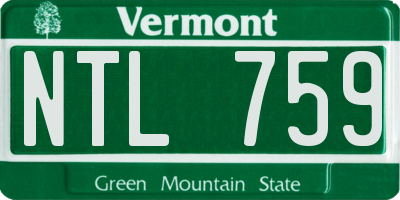 VT license plate NTL759
